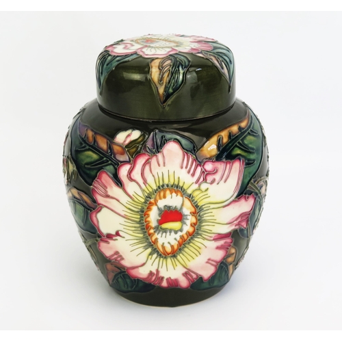 1113A - A Moorcroft pottery ginger jar and cover, with 'Gustavia Augusta' pattern decoration by Debbie Hanco... 