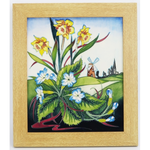 1116 - A Moorcroft pottery plaque with 'Latham's Field'  decoration by Nicola Slaney, released in 2012, lim... 