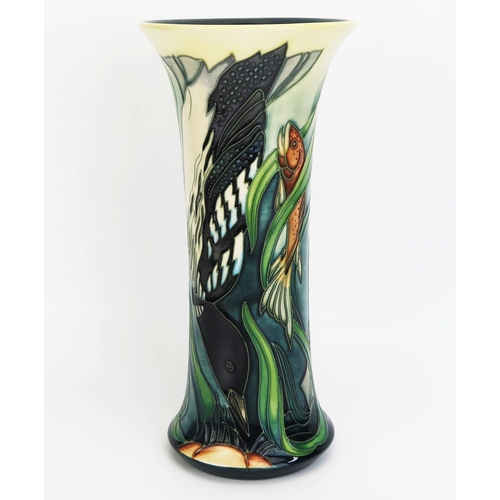 1116A - A Moorcroft pottery vase with 'Torridon Bird and Fish' decoration, designed by Philip Gibson, releas... 