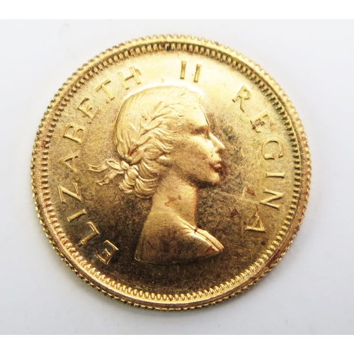 1124 - A South Africa 1955 Gold £1/2, 3.99g, 3.6612g pure gold