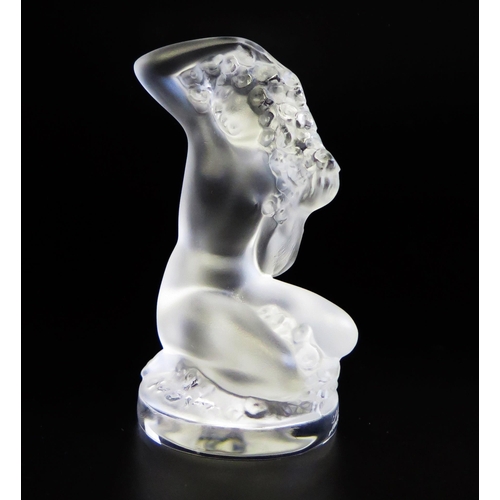 1148A - Lalique, France, nude woman in frosted art glass. Mid-20th century, signed Lalique, France to the ci... 