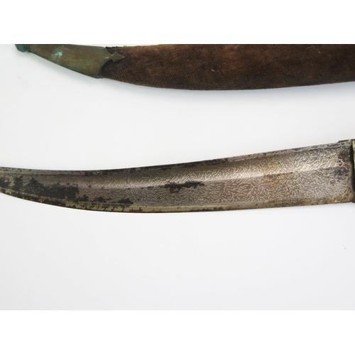 An Indo-Persian dagger, with 17cm single edged curved blade