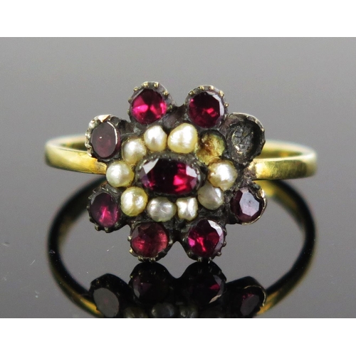 148 - A Georgian 18ct Gold Posy Ring, hallmarked (no date letter or place mark), maker GF and engraved on ... 