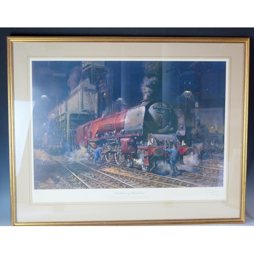 1505 - After Terence Cuneo, 'Duchess of Hamilton' a limited edition furnishing print, No 556/850, signed in... 