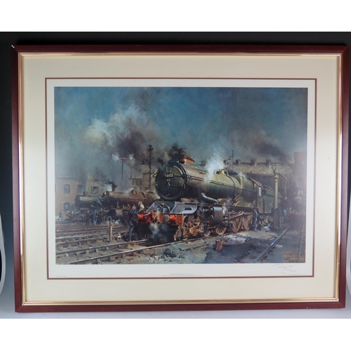 1506 - After Terence Cuneo, 'Preparing for Departure' a polychrome furnishing print, signed in pencil to th... 