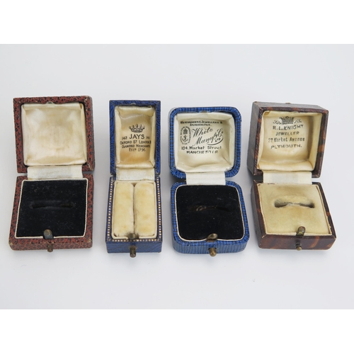 247 - Four Ring Boxes, three named including White Manufacturing Co. of Manchester and Jays of Oxford Stre... 