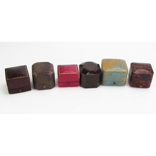 294 - Six Vintage Ring Boxes, all named including J.W. Benson