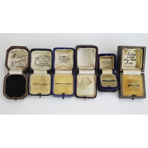 295 - Six Vintage Ring Boxes, five named