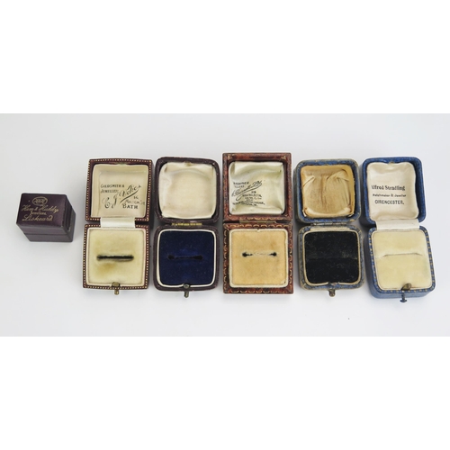 297 - Six Vintage Ring Boxes, three named