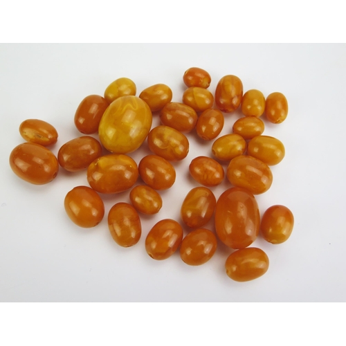 320 - Loose Baltic Amber Graduated Beads, largest c. 26x20mm, c. 56.84g