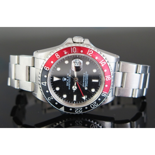 453 - A Gent's ROLEX 'Coke' GMT-MASTER II, Ref: 16710 40mm steel case, calibre 3185 automatic movement no.... 