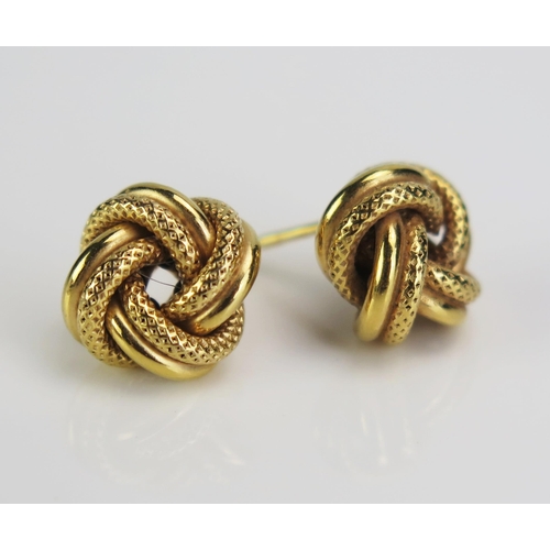 89 - A Pair of 9ct Gold Stud Earrings, c. 11mm diam., c. 1.46g