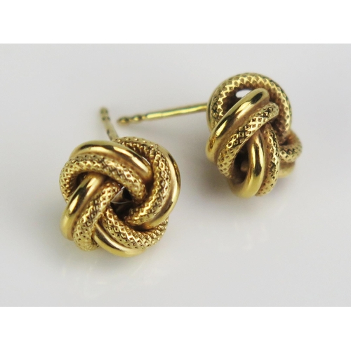 89 - A Pair of 9ct Gold Stud Earrings, c. 11mm diam., c. 1.46g