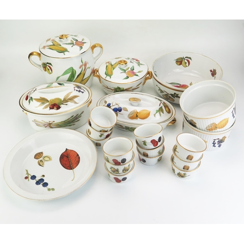 1008 - A collection of Royal Worcester oven to tableware's with 'Evesham' and 'Wild Harvest' pattern decora... 