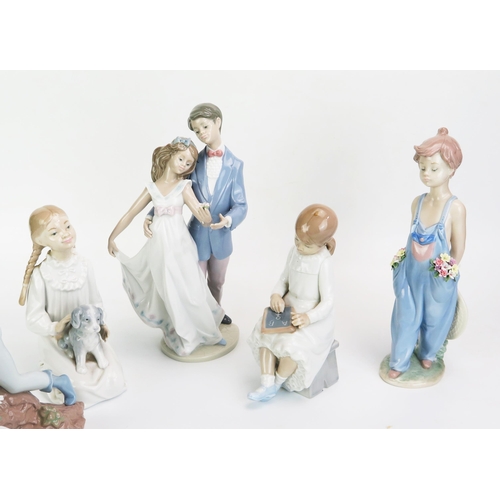 1044 - Seven various Lladro and Nao figures including fairies, schoolgirl, ballet dancer etc. (7).