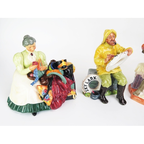 1050 - Five  Royal Doulton Figurines _ The Boatman HN2417, The Foaming Quart HN2162, Falstaff HN2054, The W... 