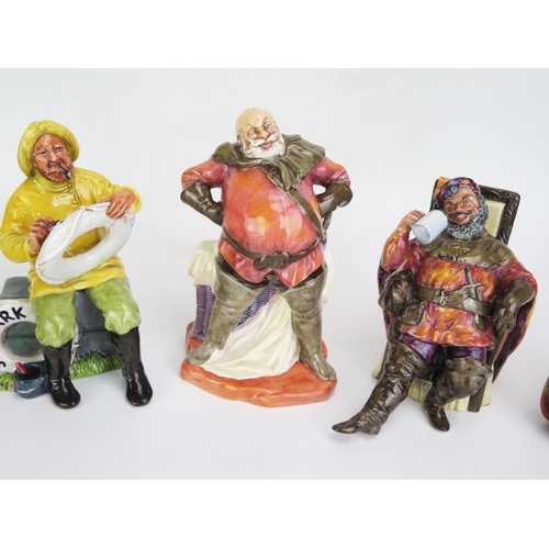 1050 - Five  Royal Doulton Figurines _ The Boatman HN2417, The Foaming Quart HN2162, Falstaff HN2054, The W... 