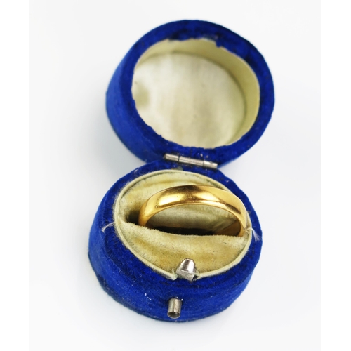 108 - An Antique 22ct Gold Plain Wedding Band, 4mm wide, Chester 1917, size O.5, 5.63g. presented in a per... 