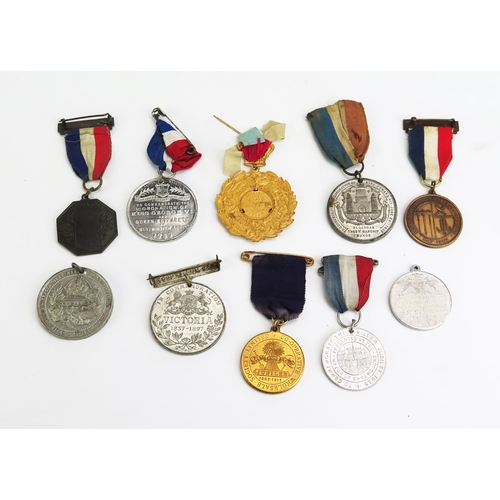 1119 - A collection of ten assorted Victorian and later commemorative medals, including coronation medals, ... 