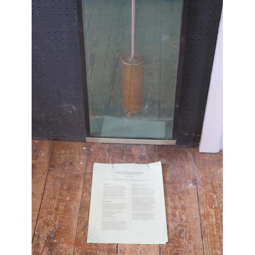 1146 - An ECS (Smiths) electric master clock, with pendulum contained in a glazed case, 147cm high.