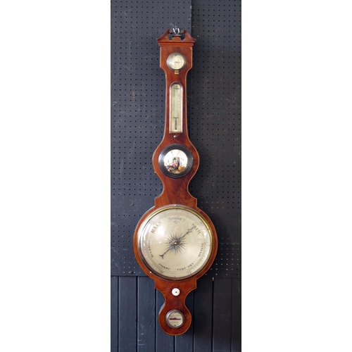 1146A - Grassi & Fontana of Exeter _ A 19th century mahogany mercury banjo barometer incorporating a hydrome... 