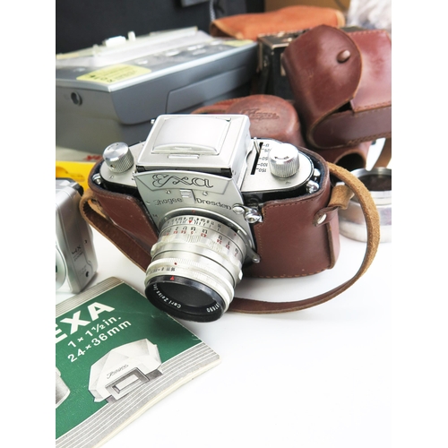 1147 - A Lumix FZ200 digital camera, Kodak desk printer, Kodak Easy Share digital camera, Exa 35mm camera a... 