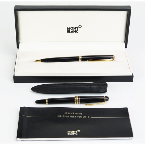 1157 - A Mont Blanc 'Generation' ball-point pen, cased with service guide and a Mont Blanc 'Meisterstuck' f... 