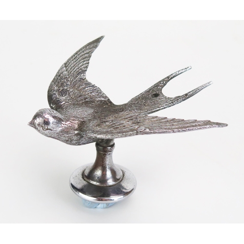 1186 - A Swift or Swallow Chrome Car Mascot, 12cm long