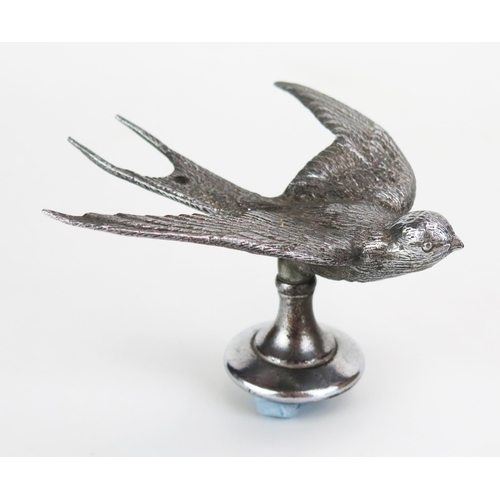 1186 - A Swift or Swallow Chrome Car Mascot, 12cm long