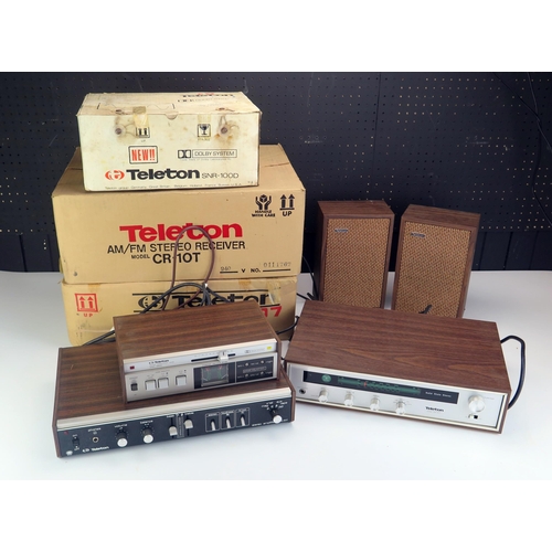 1203 - A Teletron SNR-100D noise reduction unit, a CR-10T AM/FM stereo receiver, and a SAQ-307 HI-FI amplif... 