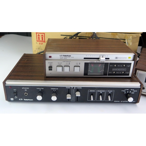 1203 - A Teletron SNR-100D noise reduction unit, a CR-10T AM/FM stereo receiver, and a SAQ-307 HI-FI amplif... 