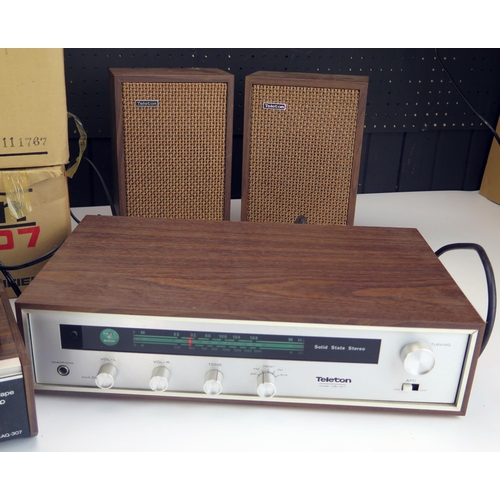 1203 - A Teletron SNR-100D noise reduction unit, a CR-10T AM/FM stereo receiver, and a SAQ-307 HI-FI amplif... 