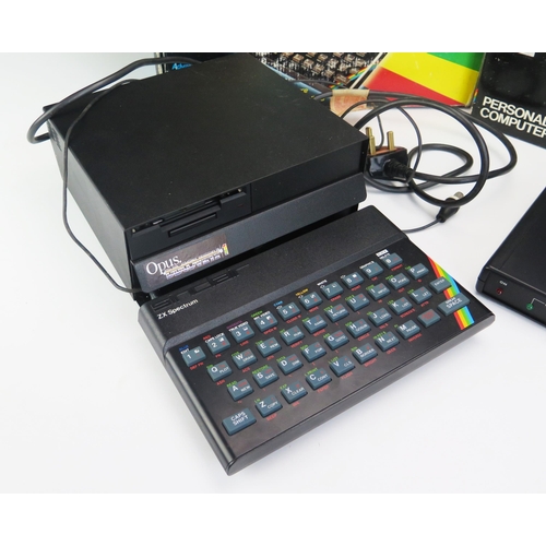 1209 - Sinclair ZX Spectrum 16K Ram Personal Computer with compatible Opus Discovery 1 disc drive and Prism... 