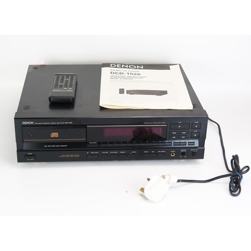 1224B - Denon DCD-1520 Stereo Compact Disc CD Player with manual and remote