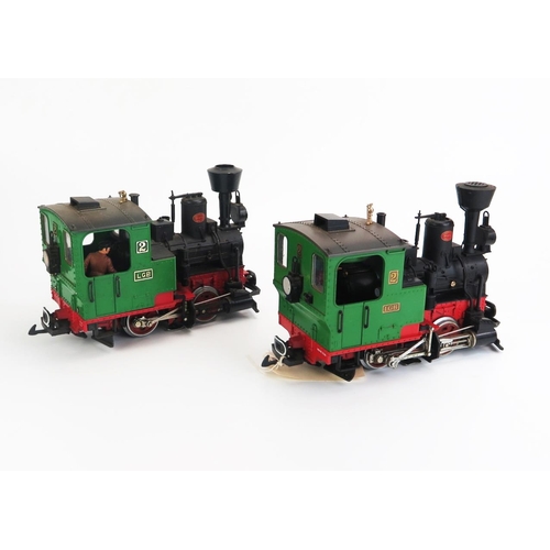 1241 - LGB Lehmann G Gauge The Big Train Stainz Cab Pair - (1) 2120D #2 on raised plate, (2) 20212 #2 on la... 