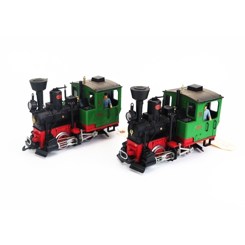 1244 - Pair of LGB Lehmann G Gauge 20212.9 The Big Train Stainz Cab in Green #2 with lights, sound and smok... 