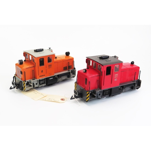 1245 - LGB Lehmann G Gauge 2060 Schoema Diesel pair - orange is very good, red is good with some repairs to... 