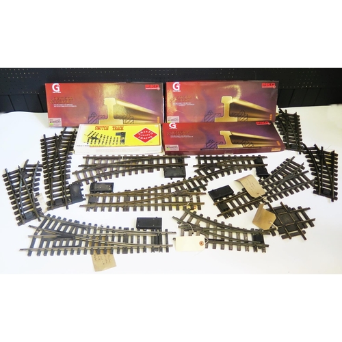 1260 - G Gauge Turnout Point Track Pieces including LGB, Piko and Aristo-craft - used, some boxed