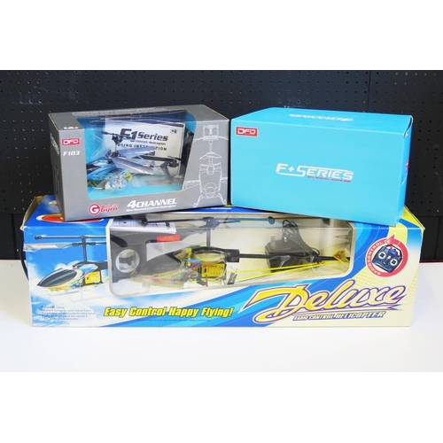 1264 - Two Remote Control Helicopters Including DFD F+Series both appear excellent in boxes