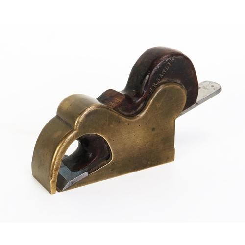 1287 - Bronze or Brass Bullnose Rebate Plane with rosewood wedge,  stamped J.R. Sander to heel and wedge - ... 