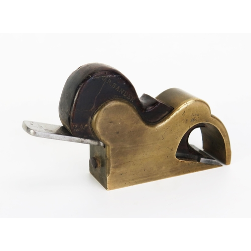 1287 - Bronze or Brass Bullnose Rebate Plane with rosewood wedge,  stamped J.R. Sander to heel and wedge - ... 