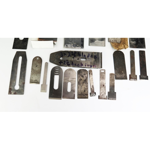 1300 - Collection of Assorted Plane Blades including Holtey, Hock, Stanley USA, Record etc.