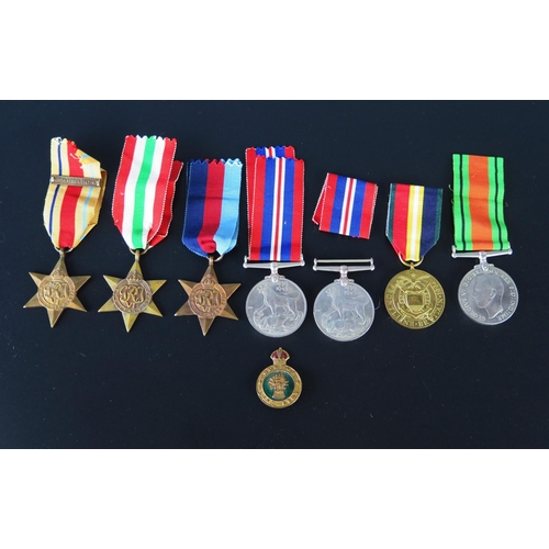 1305 - A collection of World War II medals, includes 1939-45 Star, Italy Star, Africa Star, War Medals, Def... 