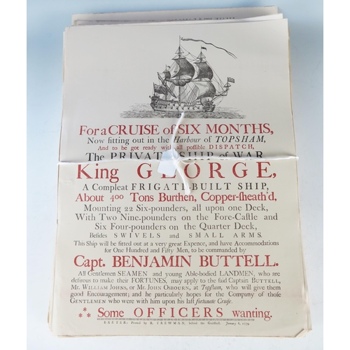 1317 - A collection of reproduction recruiting posters for a six months cruise on the private ship of war 