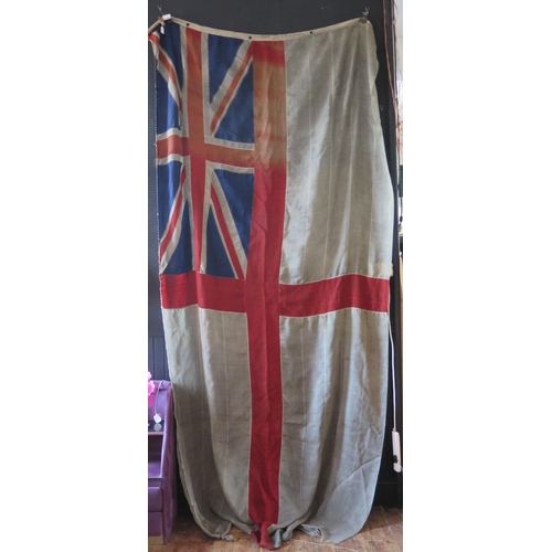 1319 - A Royal Navy White Ensign from H.M.S. Niger, by Kirk, Hall Co, Kidaore Street, Leeds, marked 