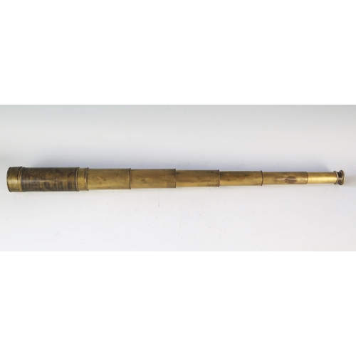 1322 - Cox Devonport, an all brass seven draw telescope, 65cm fully extended.