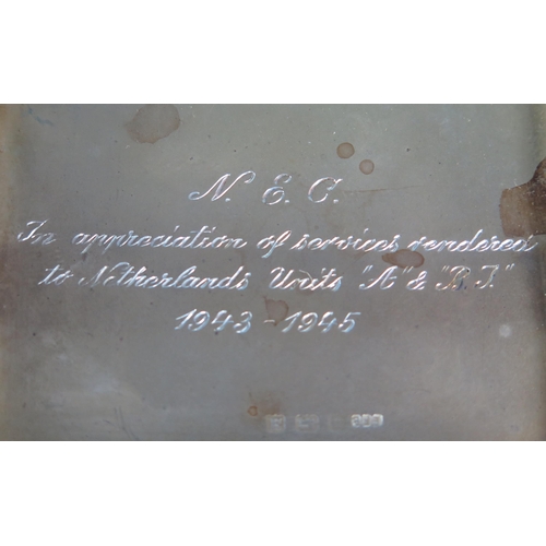 1325 - A silver cigarette case, hall marked for Birmingham 1932, inscribed 'N.E.C. in appreciation of servi... 