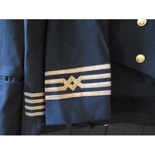 1335 - A Merchant Navy officer's uniform for the rank of Master, includes jacket two pairs of trousers, mes... 