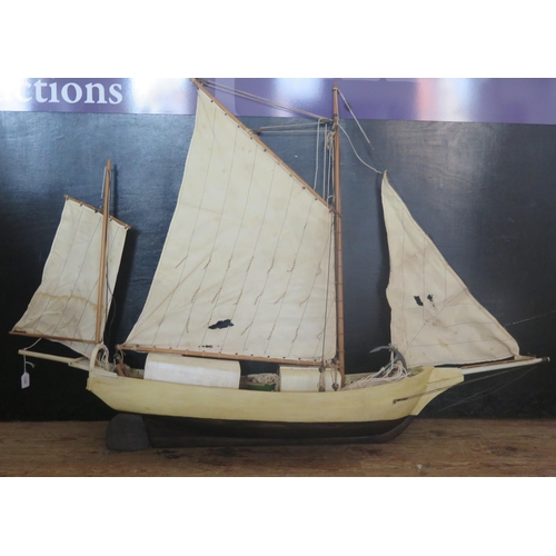 1340 - A model of a twin masted Bostonian fishing boat, 