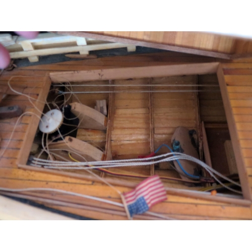 1340 - A model of a twin masted Bostonian fishing boat, 